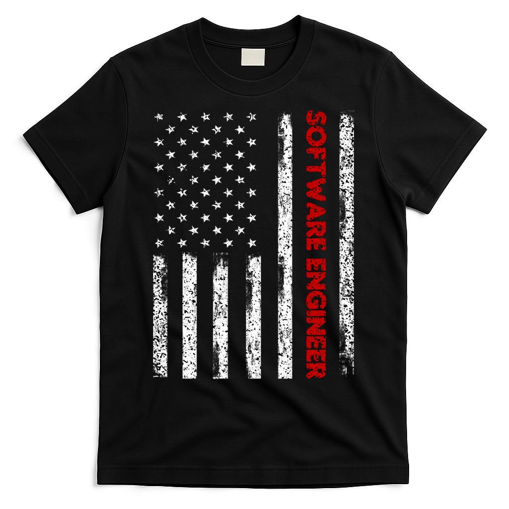 Software Engineer USA Flag T-Shirt