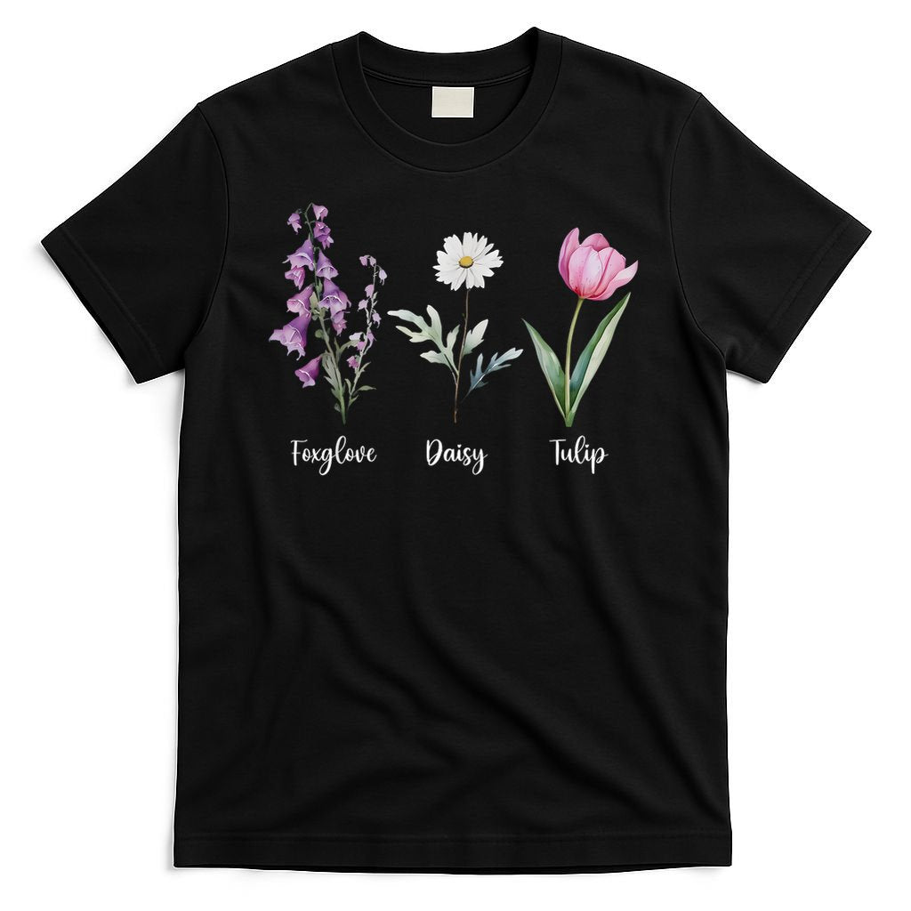 Subtle Floral Anti Trump Shirt Flowers Foxglove Daisy Tulip T-Shirt