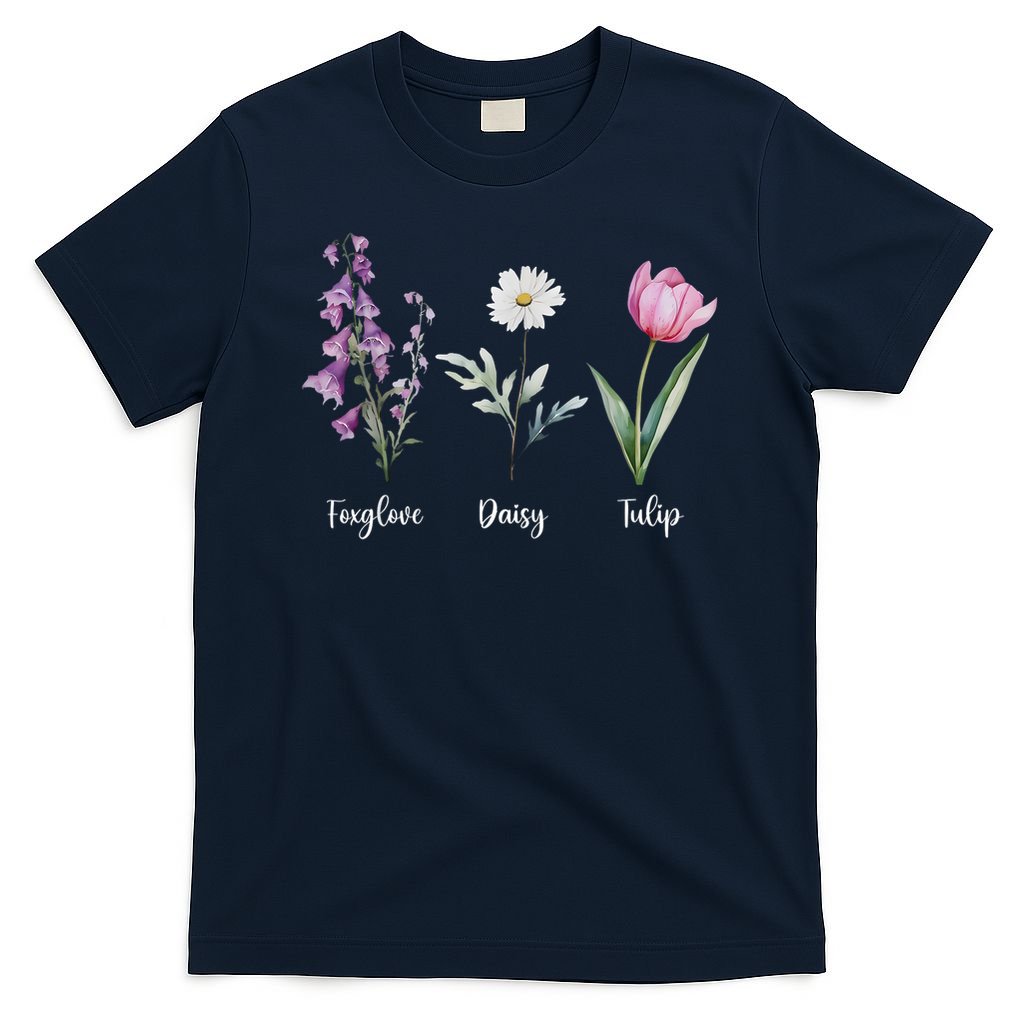 Subtle Floral Anti Trump Shirt Flowers Foxglove Daisy Tulip T-Shirt