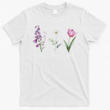 Subtle Floral Anti Trump Flowers Foxglove Daisy Tulip Funny T-Shirt