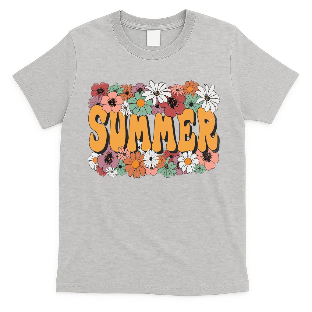 Summer Flowers Beautiful Summer Floral Retro T-Shirt