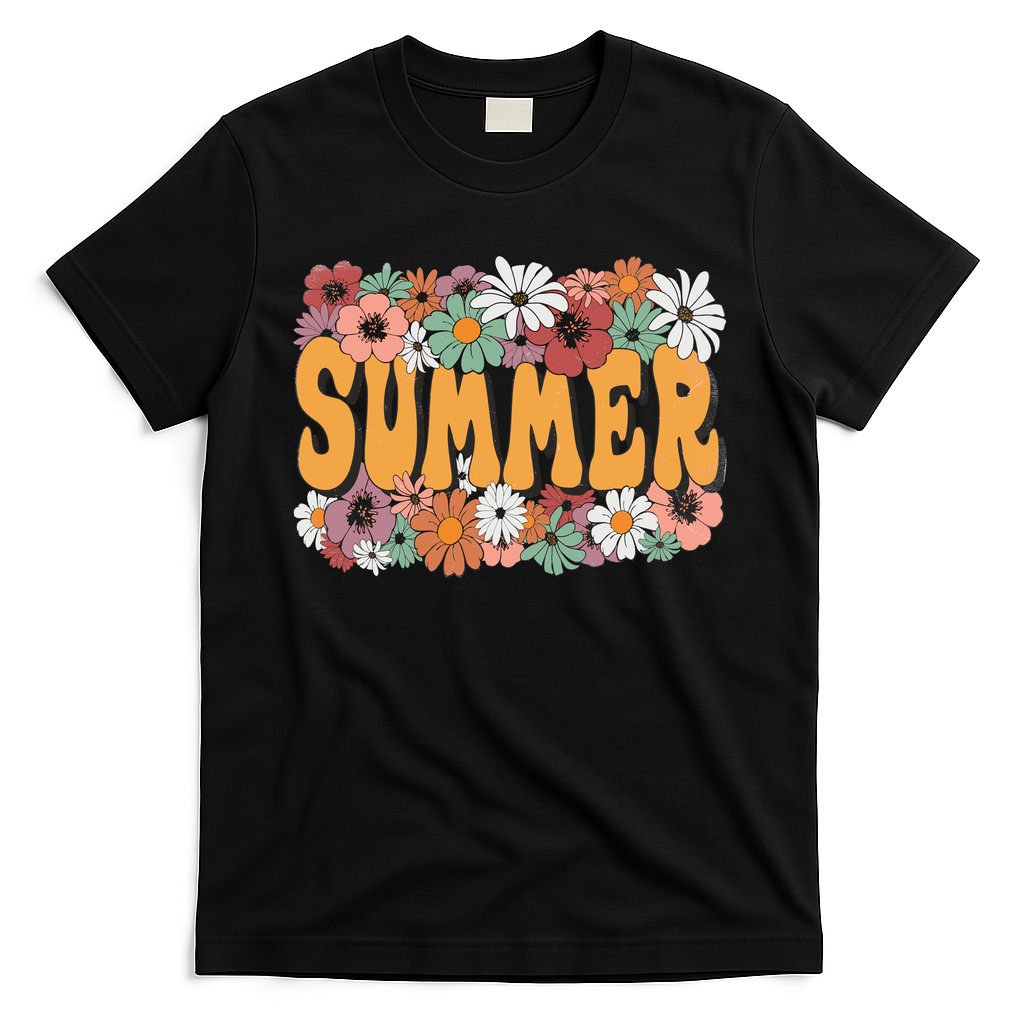 Summer Flowers Beautiful Summer Floral Retro T-Shirt