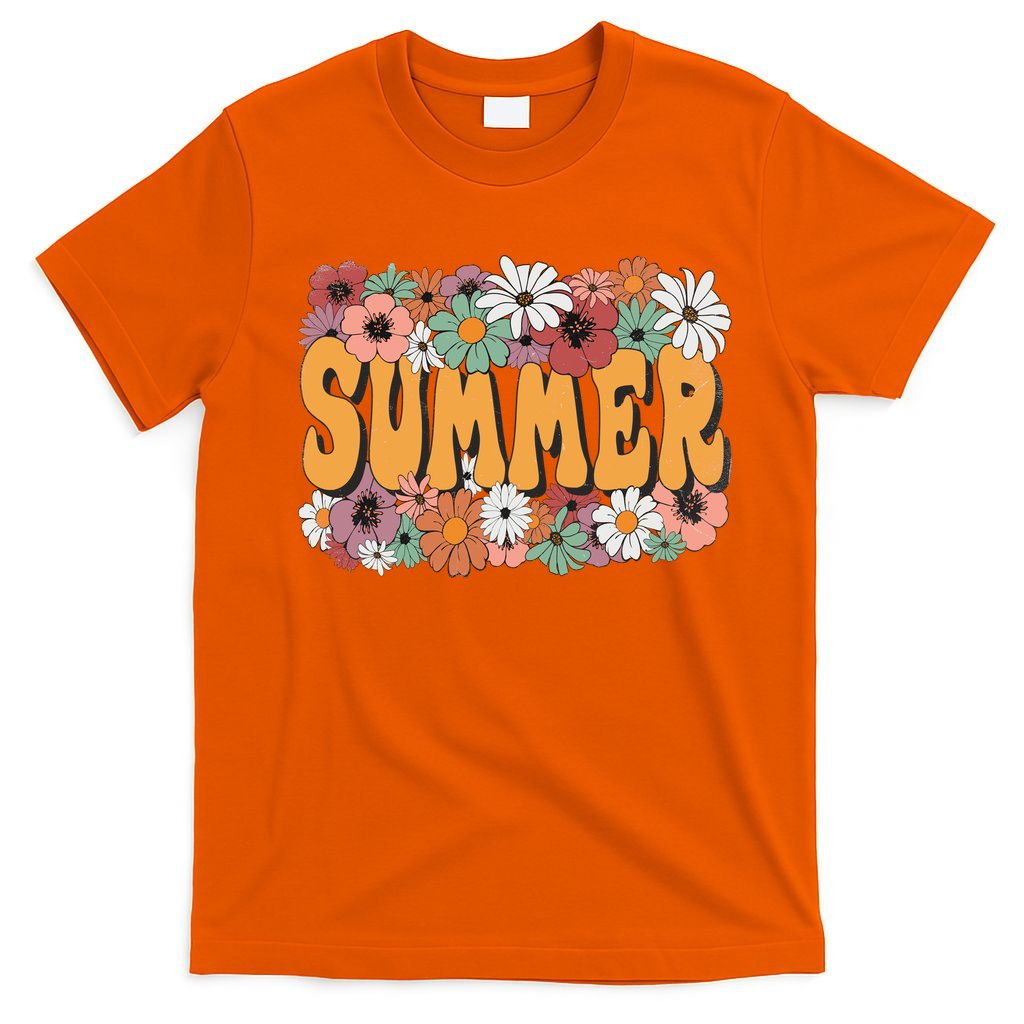 Summer Flowers Beautiful Summer Floral Retro T-Shirt