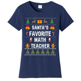 SantaS Favorite Math Teacher Xmas Ugly Christmas Gift Women's T-Shirt