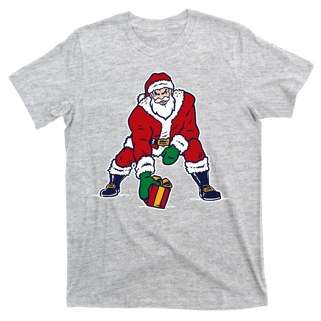 Santa Football Spike Present T-Shirt