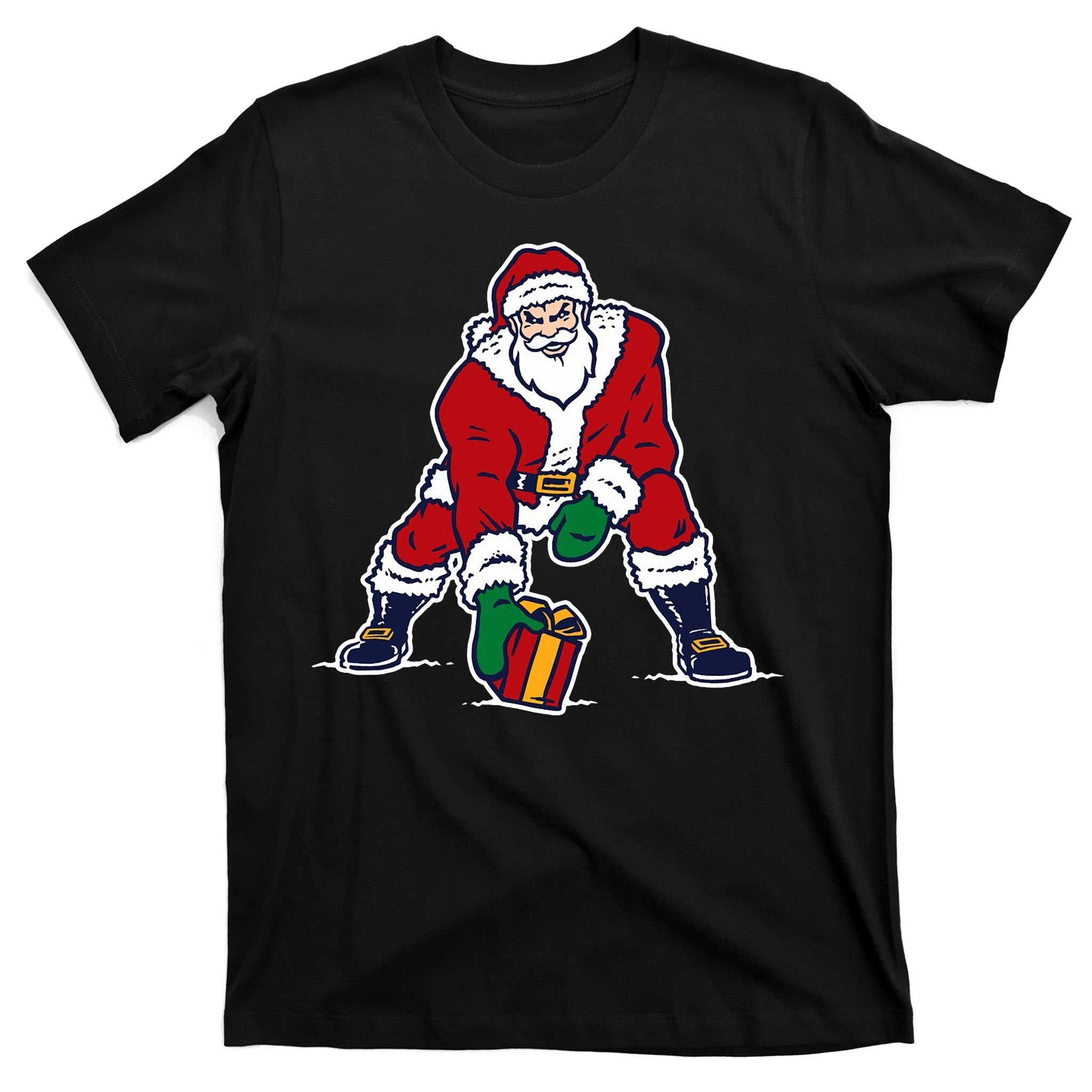 Santa Football Spike Present T-Shirt