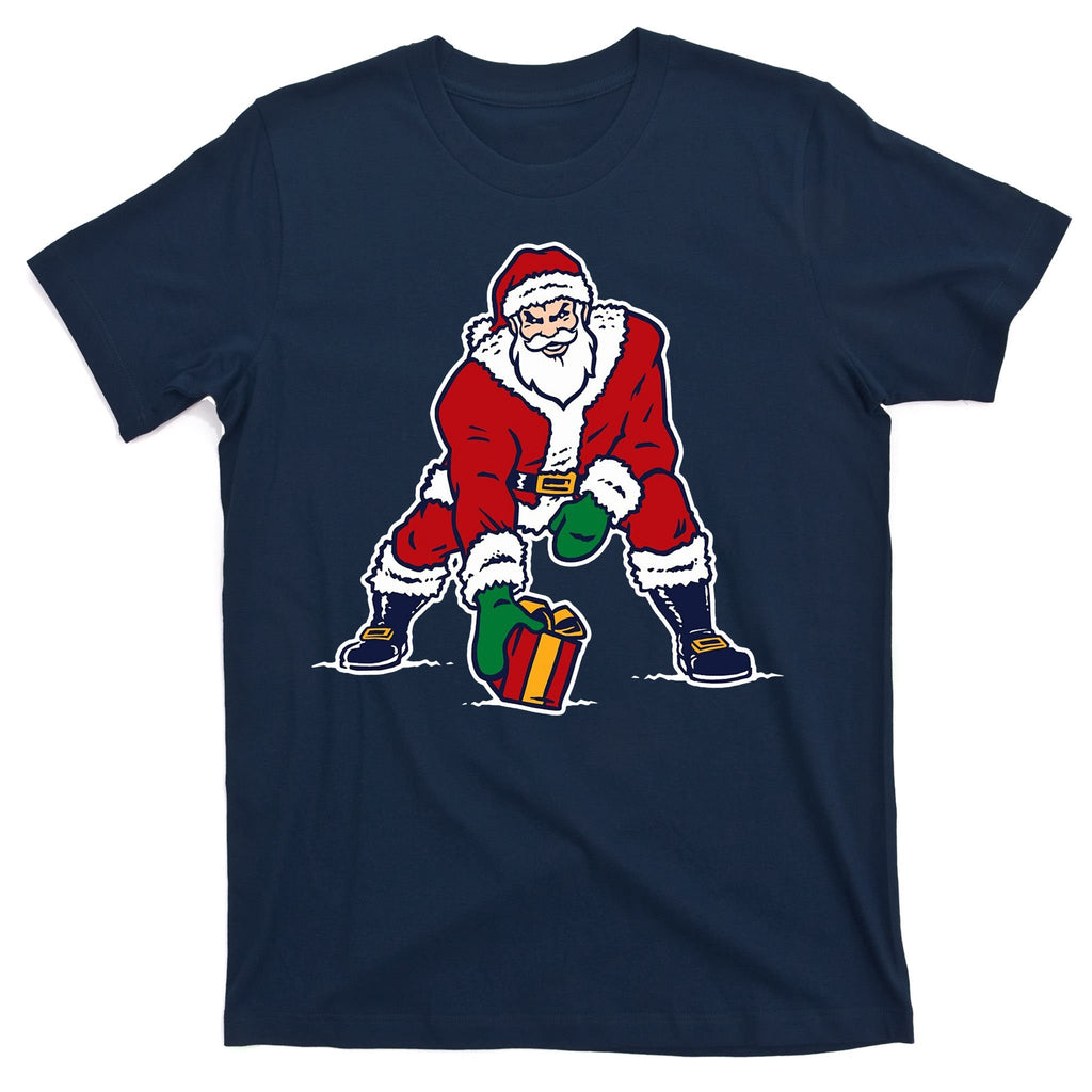 Santa Football Spike Present T-Shirt
