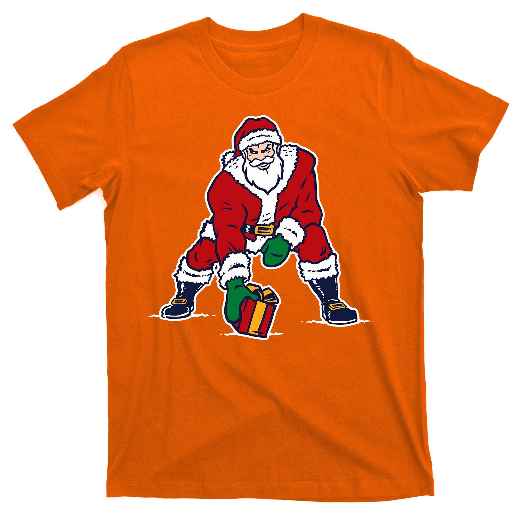 Santa Football Spike Present T-Shirt