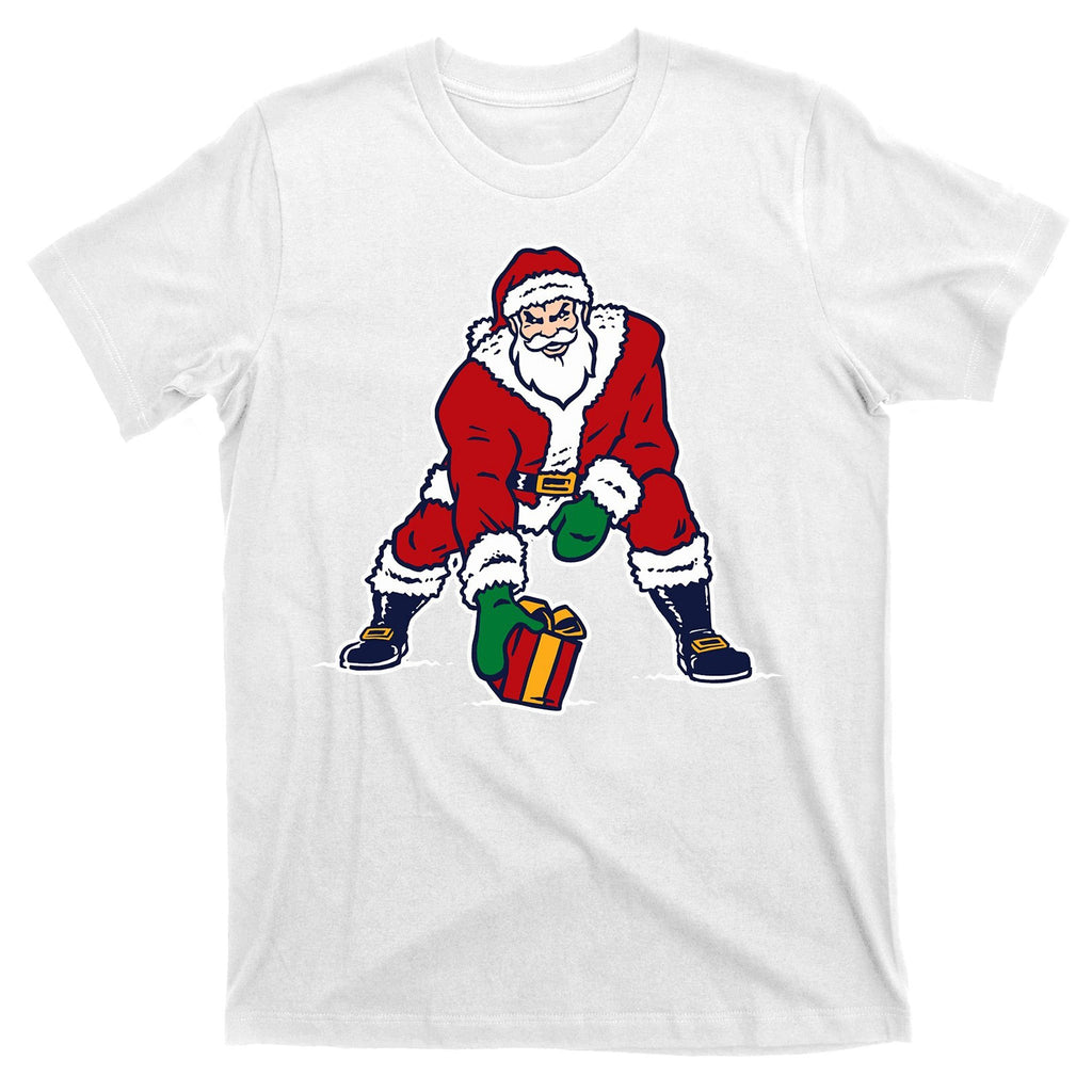 Santa Football Spike Present T-Shirt