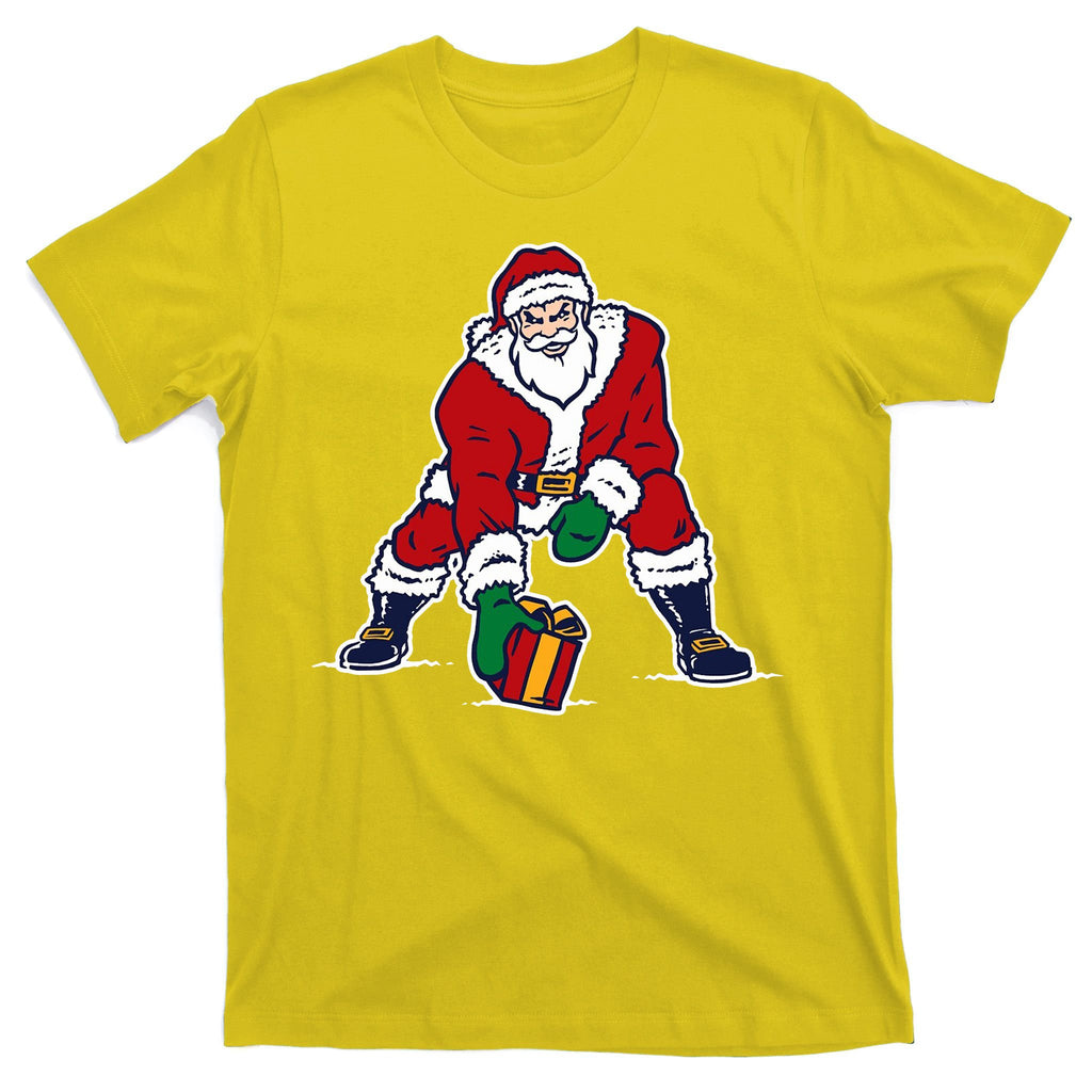 Santa Football Spike Present T-Shirt