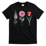 Subtle Floral Trump Flowers Foxglove Dahlia Tulip T-Shirt