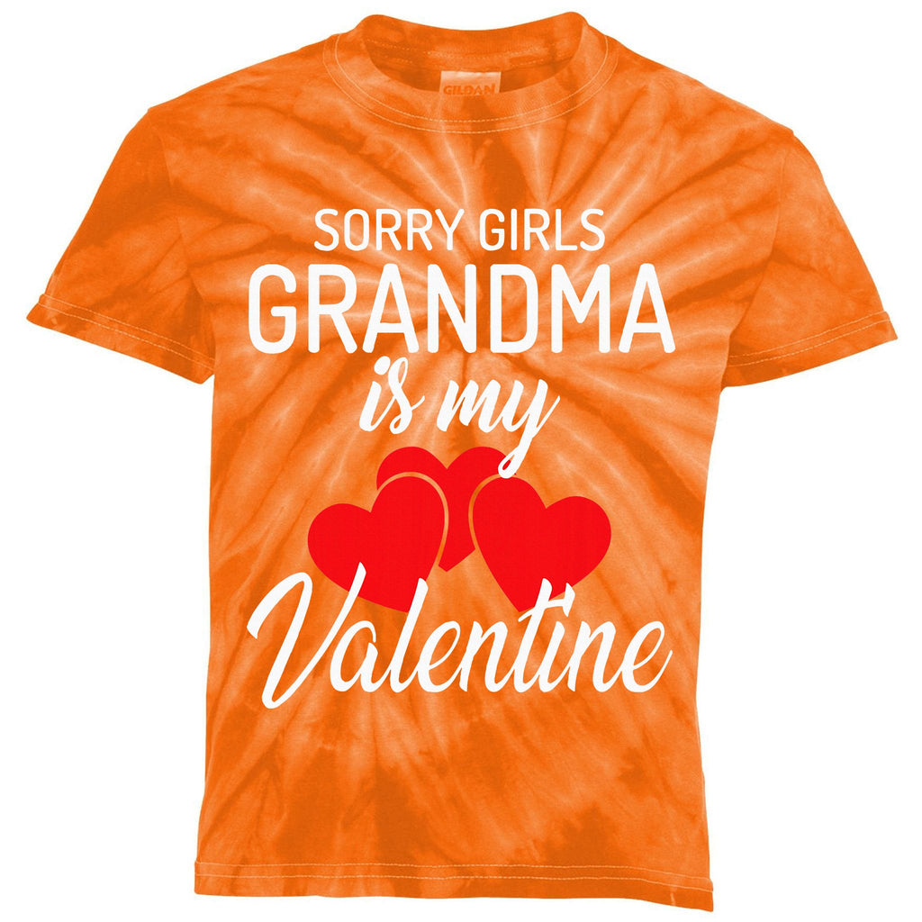 Sorry Grandma Is My Valentine Valentines Day Kids Tie-Dye T-Shirt