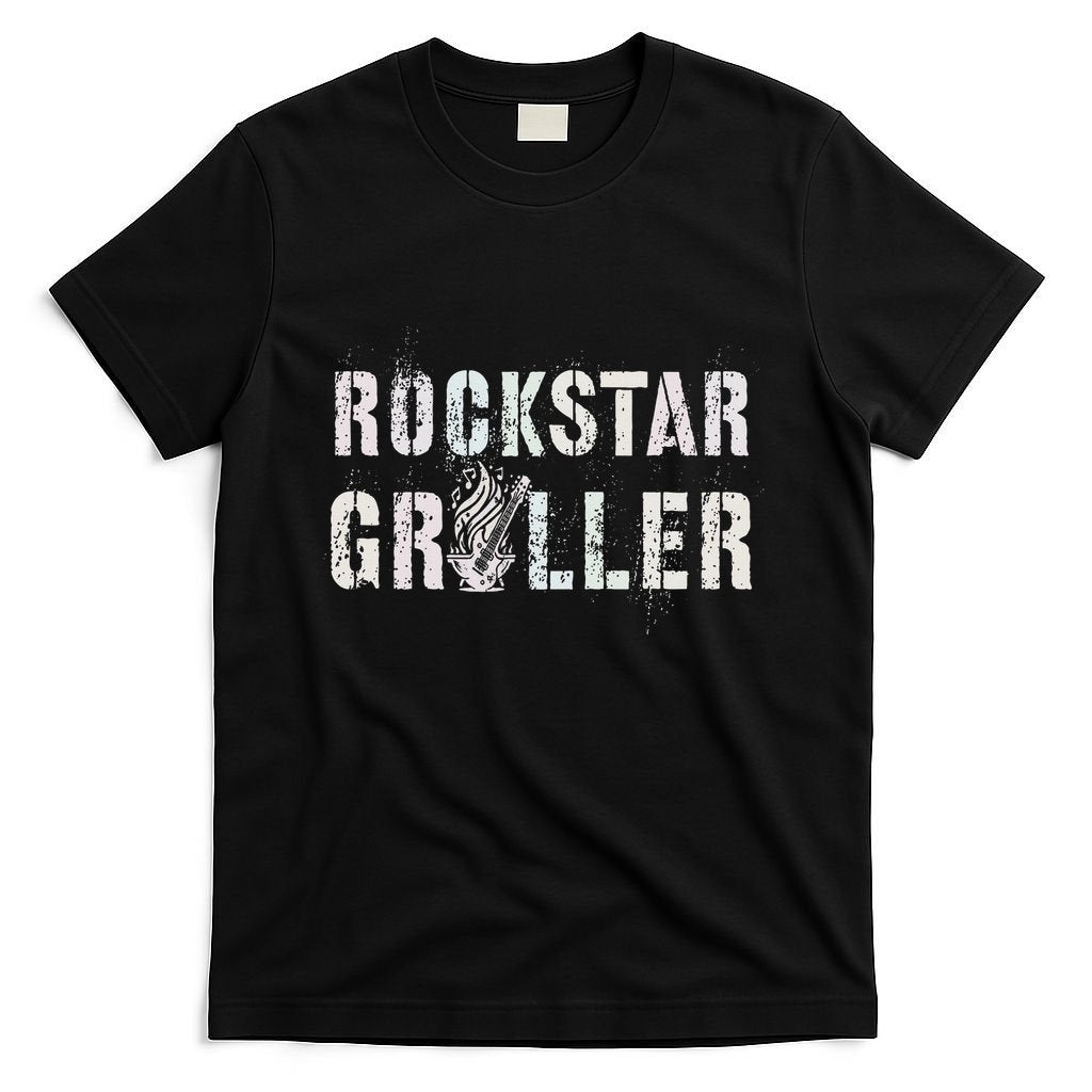 Summer Grilling Rockstar Griller Pit Dad Patio Meat Gangster T-Shirt