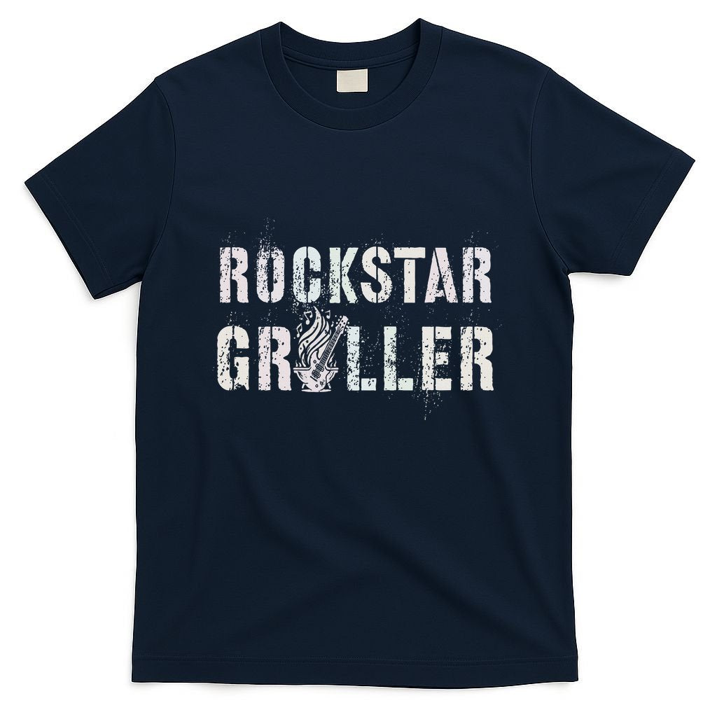 Summer Grilling Rockstar Griller Pit Dad Patio Meat Gangster T-Shirt