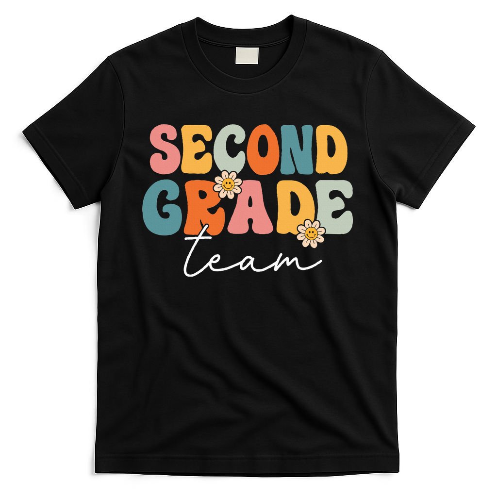 Second Grade Team Retro Groovy Back To School 2nd Grade T-Shirt