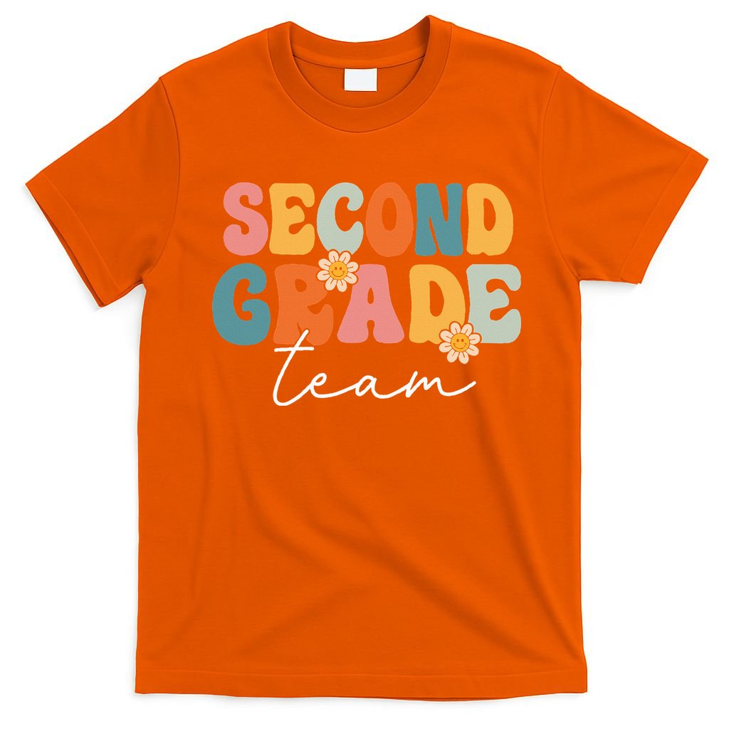 Second Grade Team Retro Groovy Back To School 2nd Grade T-Shirt