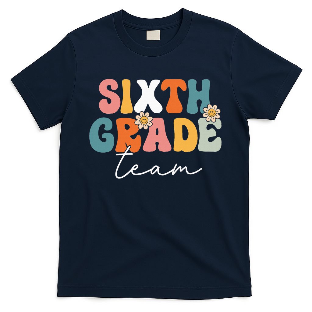 Sixth Grade Team Retro Groovy Back To School 6th Grade T-Shirt