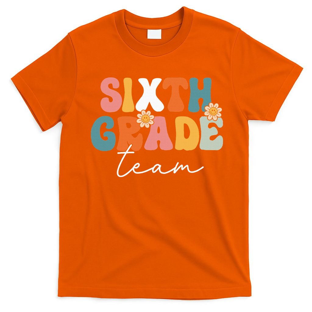 Sixth Grade Team Retro Groovy Back To School 6th Grade T-Shirt