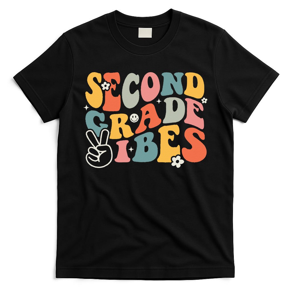 Second Grade Vibes Team 2nd Grade Groovy Back To School T-Shirt