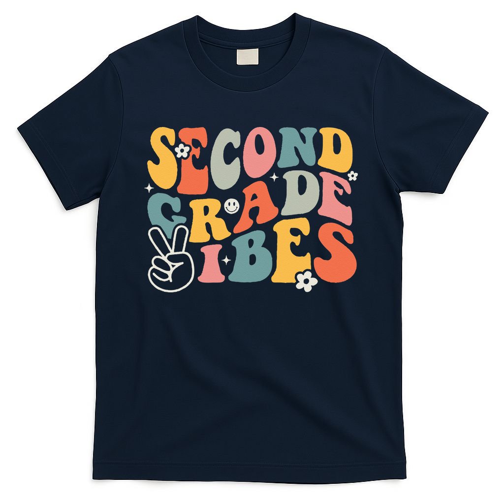 Second Grade Vibes Team 2nd Grade Groovy Back To School T-Shirt