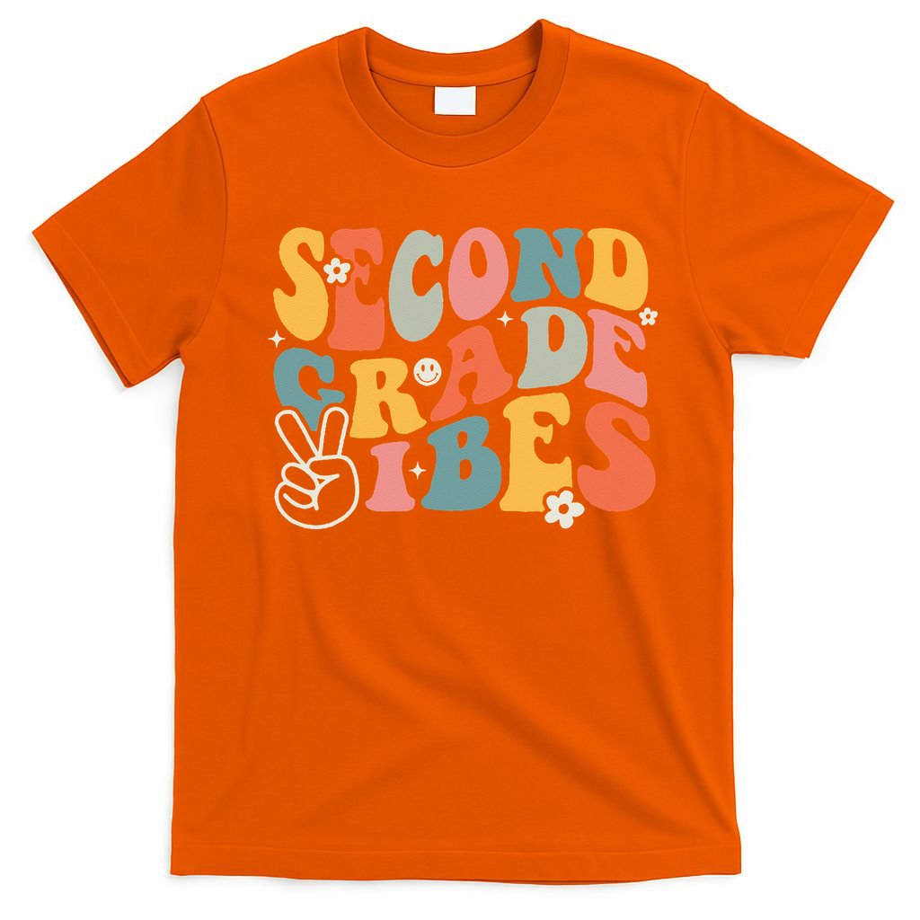 Second Grade Vibes Team 2nd Grade Groovy Back To School T-Shirt