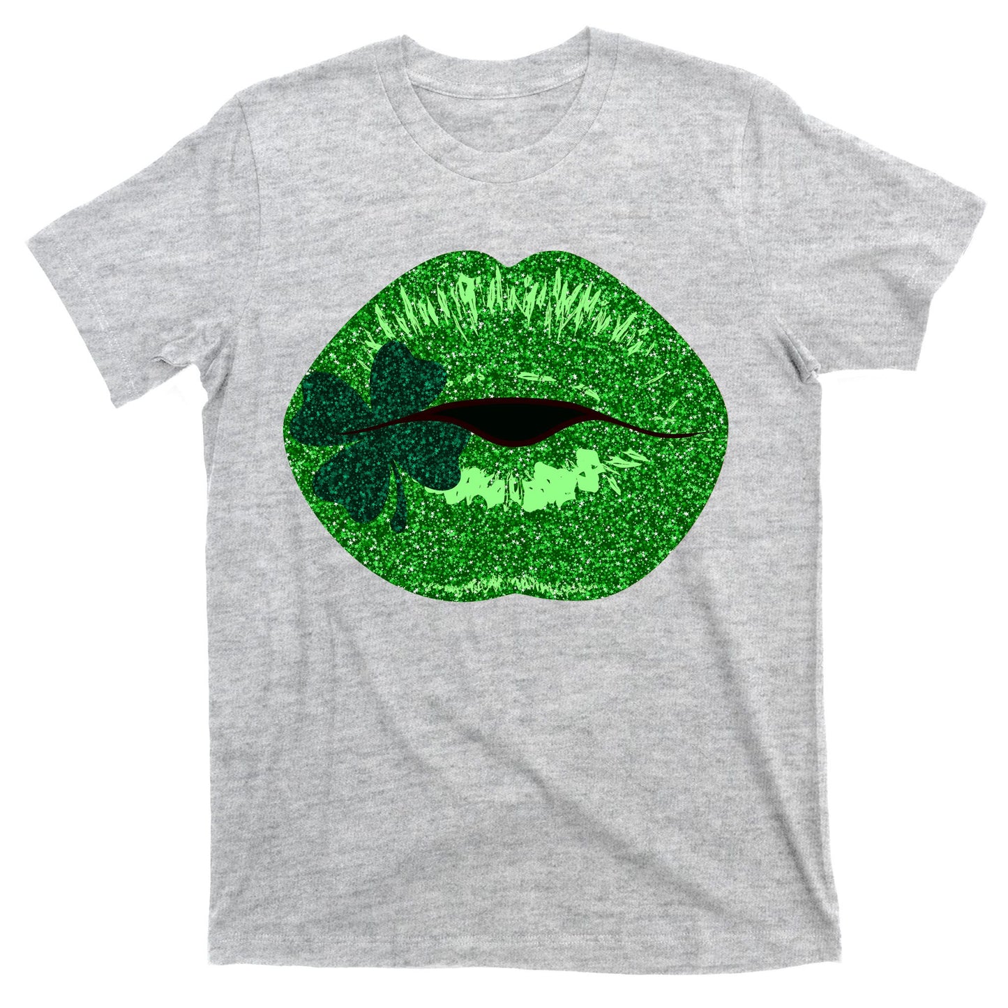 Shamrock Irish Clover Lips T-Shirt