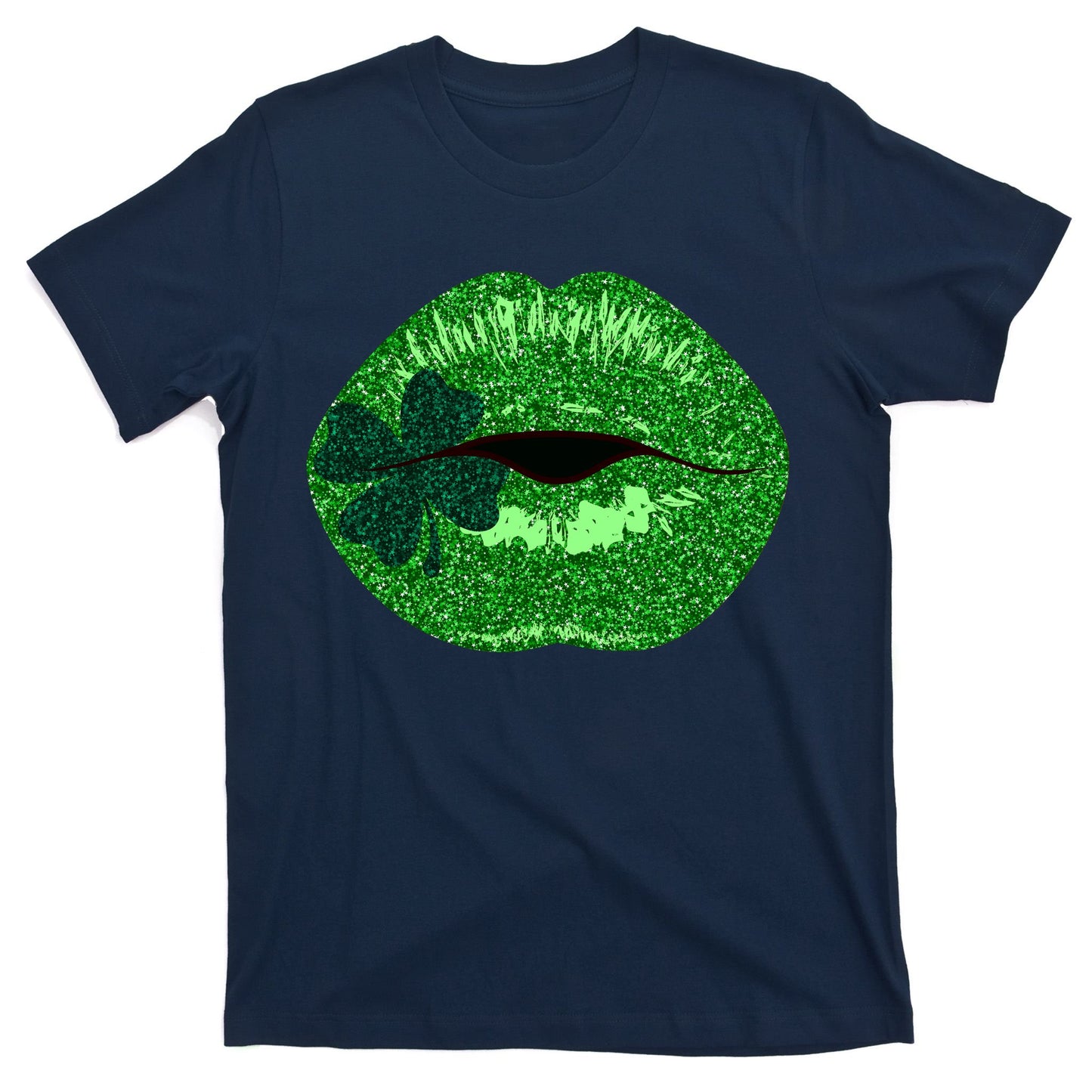 Shamrock Irish Clover Lips T-Shirt