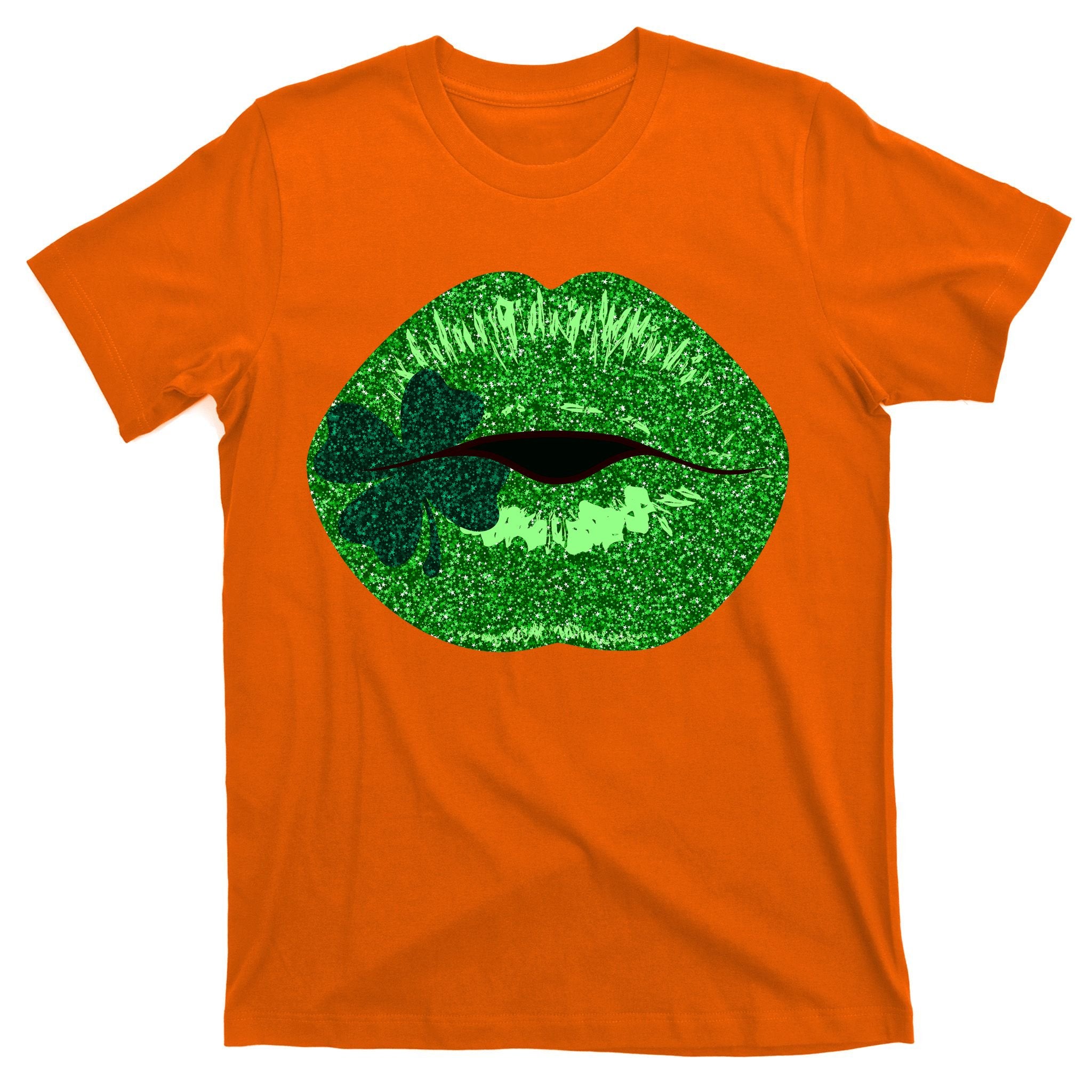 Shamrock Irish Clover Lips T-Shirt