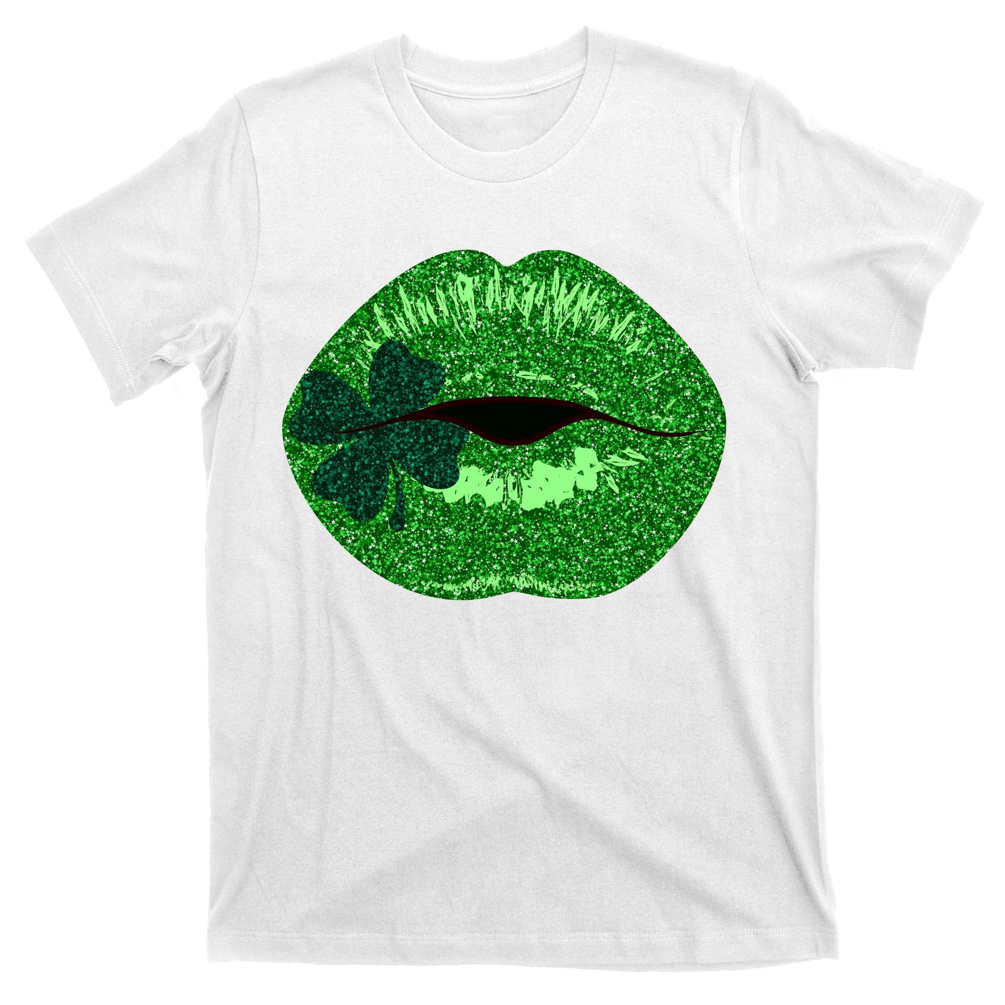 Shamrock Irish Clover Lips T-Shirt
