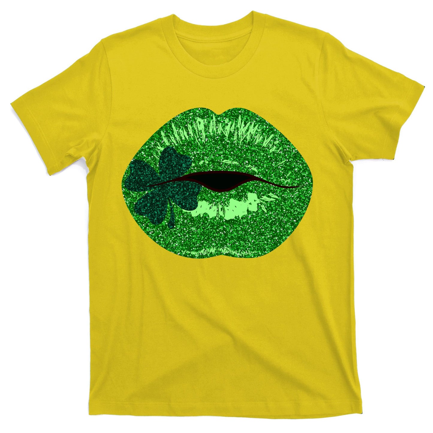 Shamrock Irish Clover Lips T-Shirt