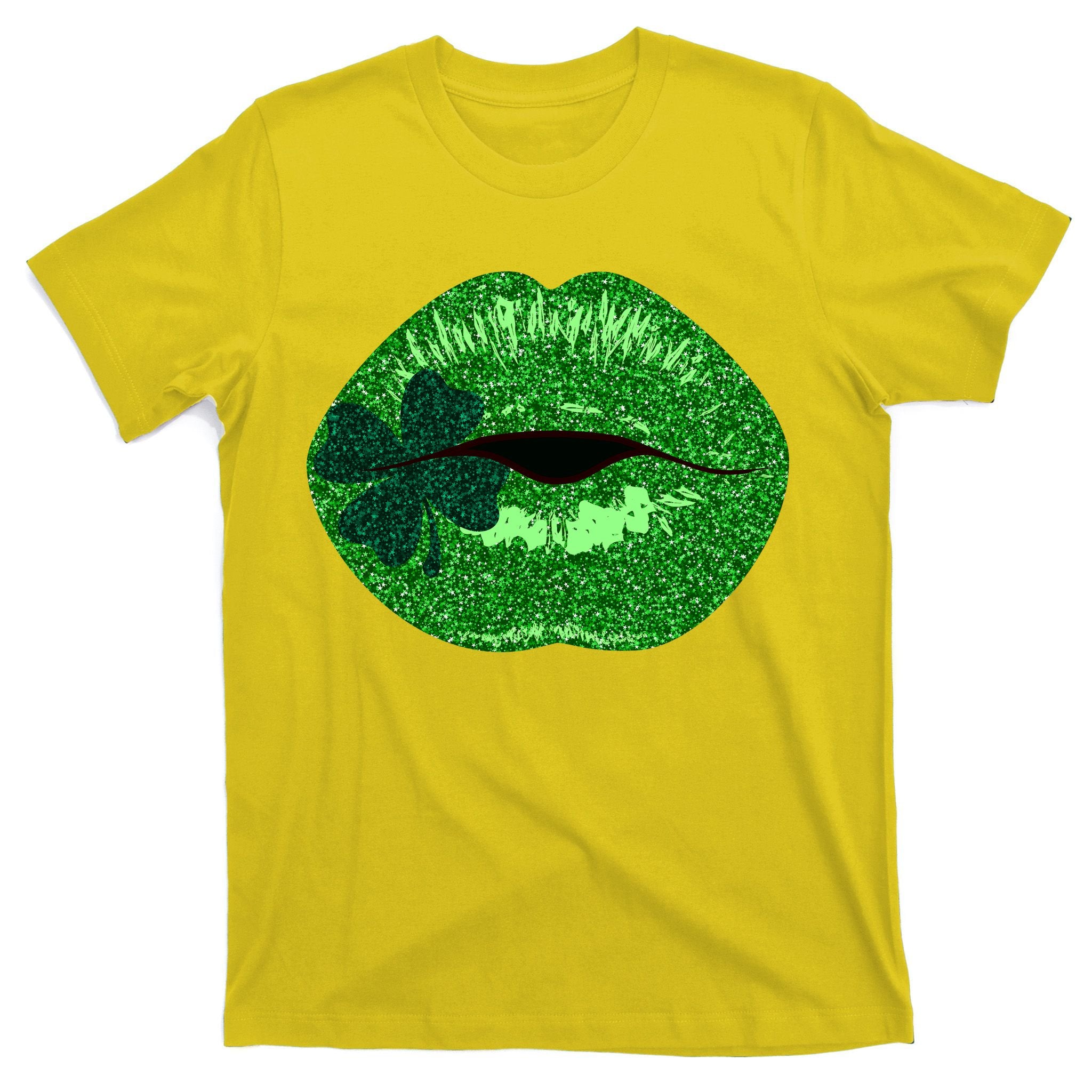 Shamrock Irish Clover Lips T-Shirt