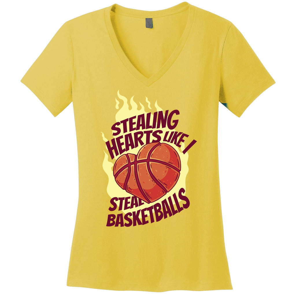 Stealing Hearts Like I Steal Basketballs Women's V-Neck T-Shirt