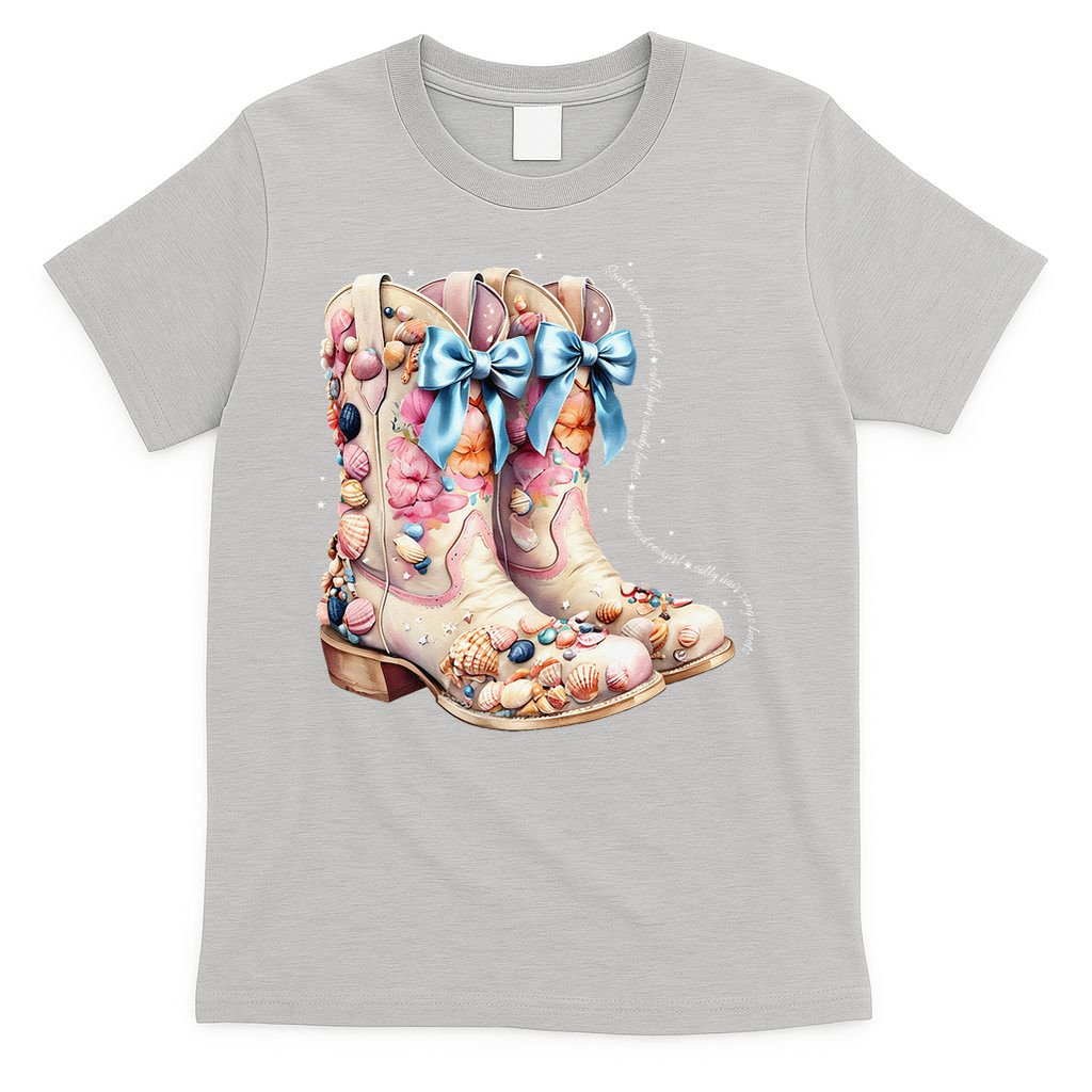 Slty Hair Sandy Boots Western Summer Cowgirl Western T-Shirt