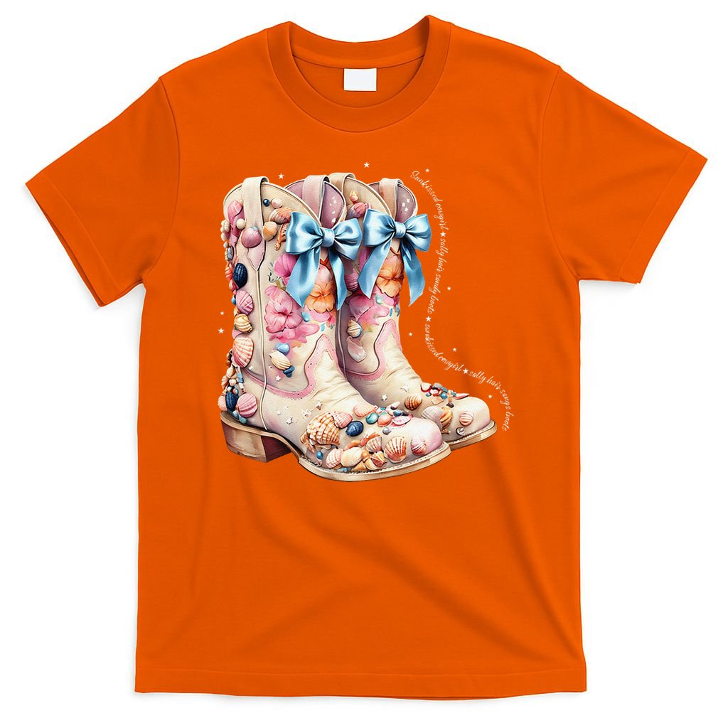 Slty Hair Sandy Boots Western Summer Cowgirl Western T-Shirt
