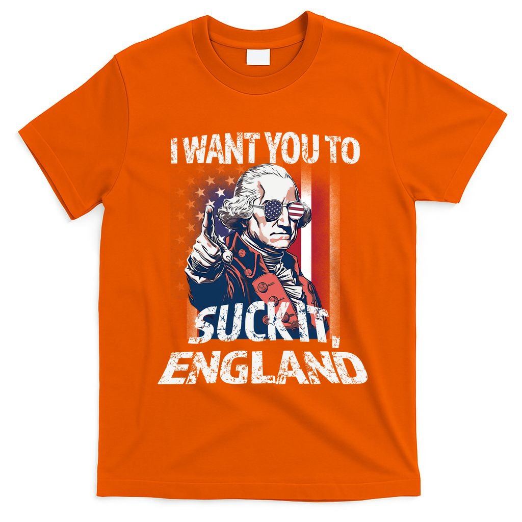 Suck It England Funny George Washington Usa Flag 4th Of July T-Shirt