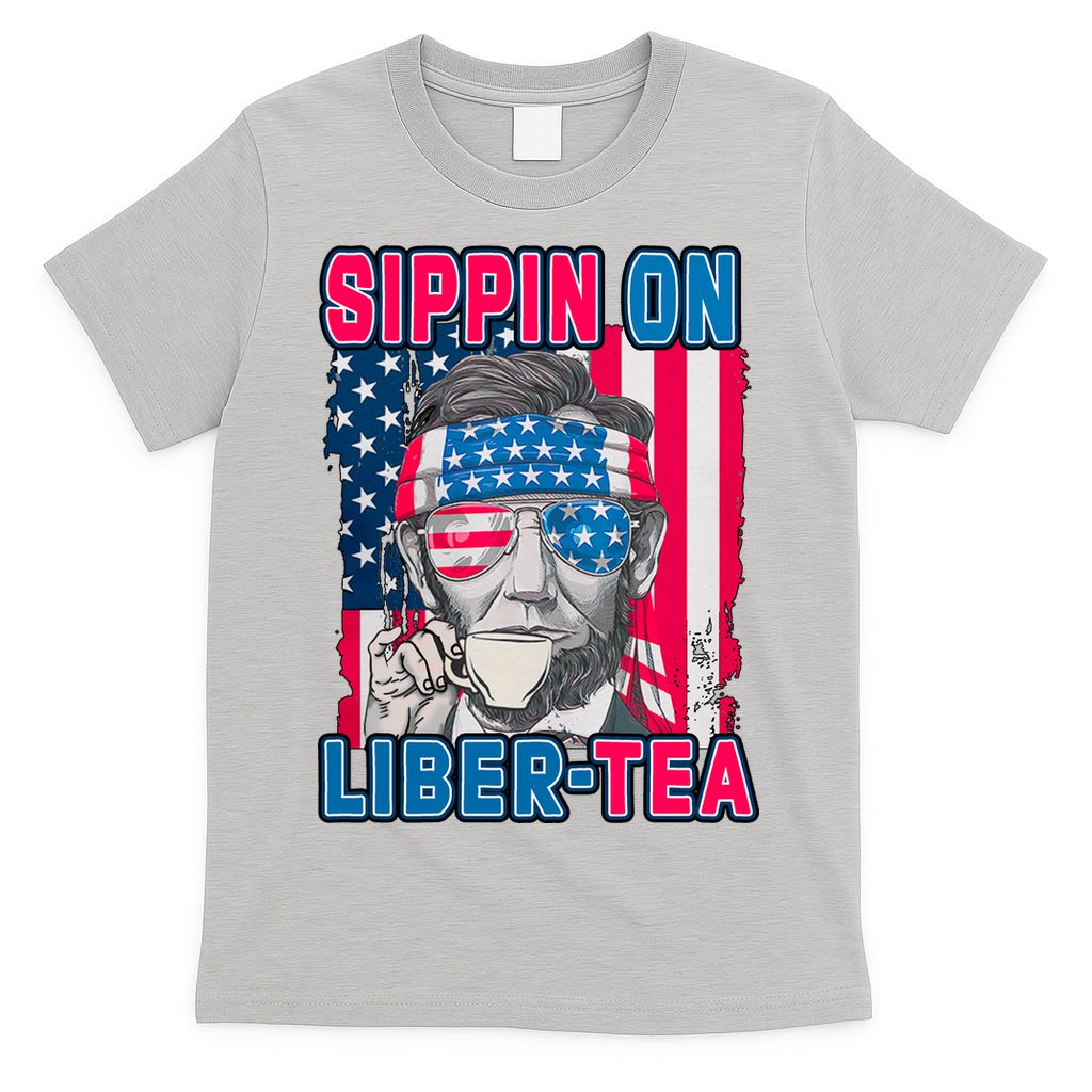 Sippin On Liberty 4th of July Abraham Lincoln T-Shirt
