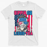 Sippin On Liberty 4th of July Abraham Lincoln T-Shirt