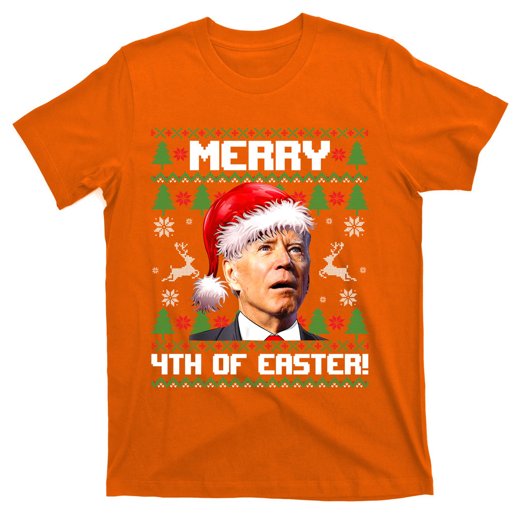 Santa Joe Biden Merry 4th Of Easter Ugly Sweater Christmas Sweatshirt T-Shirt