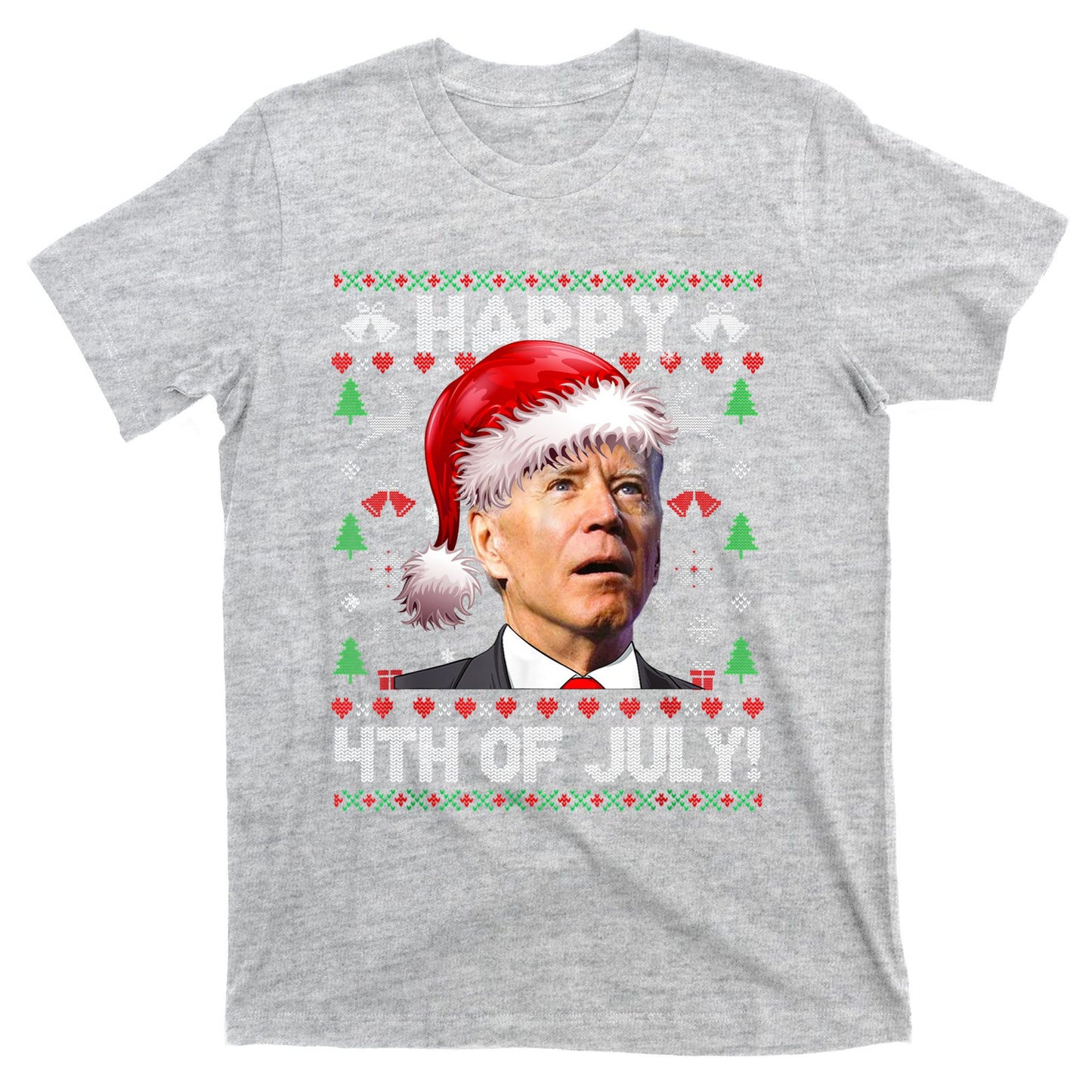 Santa Joe Biden Happy 4th Of July Ugly Christmas Sweater T-Shirt