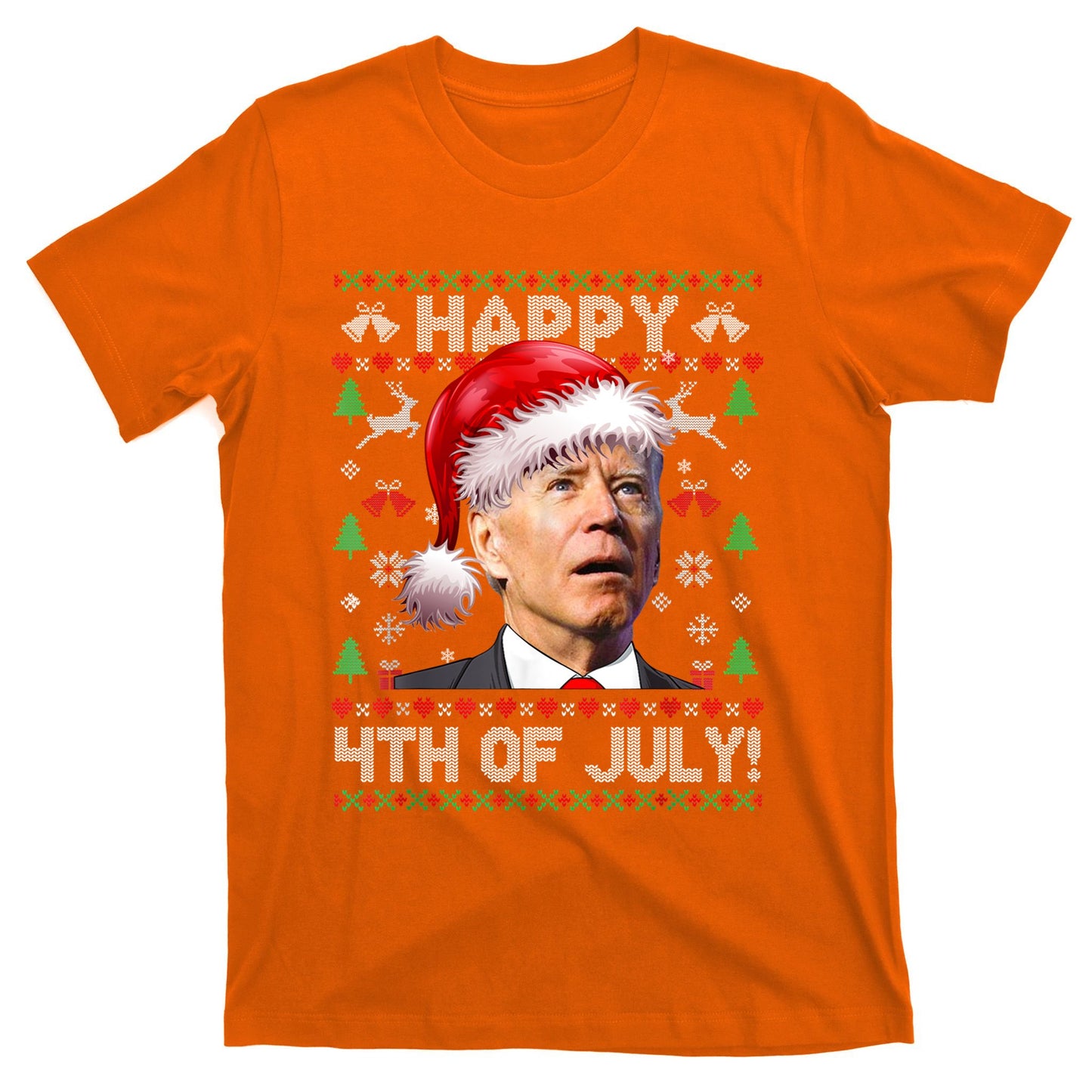 Santa Joe Biden Happy 4th Of July Ugly Christmas Sweater T-Shirt