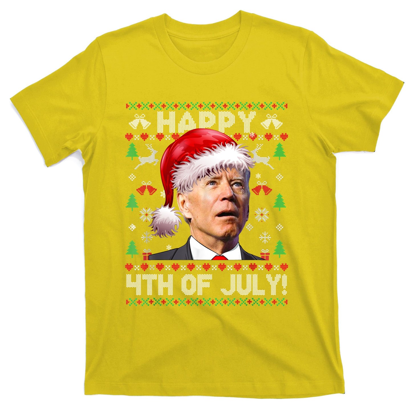 Santa Joe Biden Happy 4th Of July Ugly Christmas Sweater T-Shirt