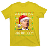 Santa Joe Biden Happy 4th Of July Ugly Christmas Sweater T-Shirt