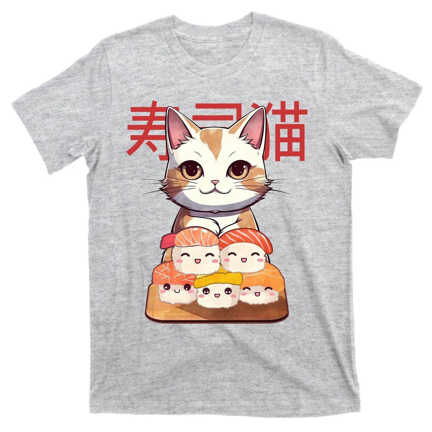 Sushi Japanese Cat Cute Gift T-Shirt