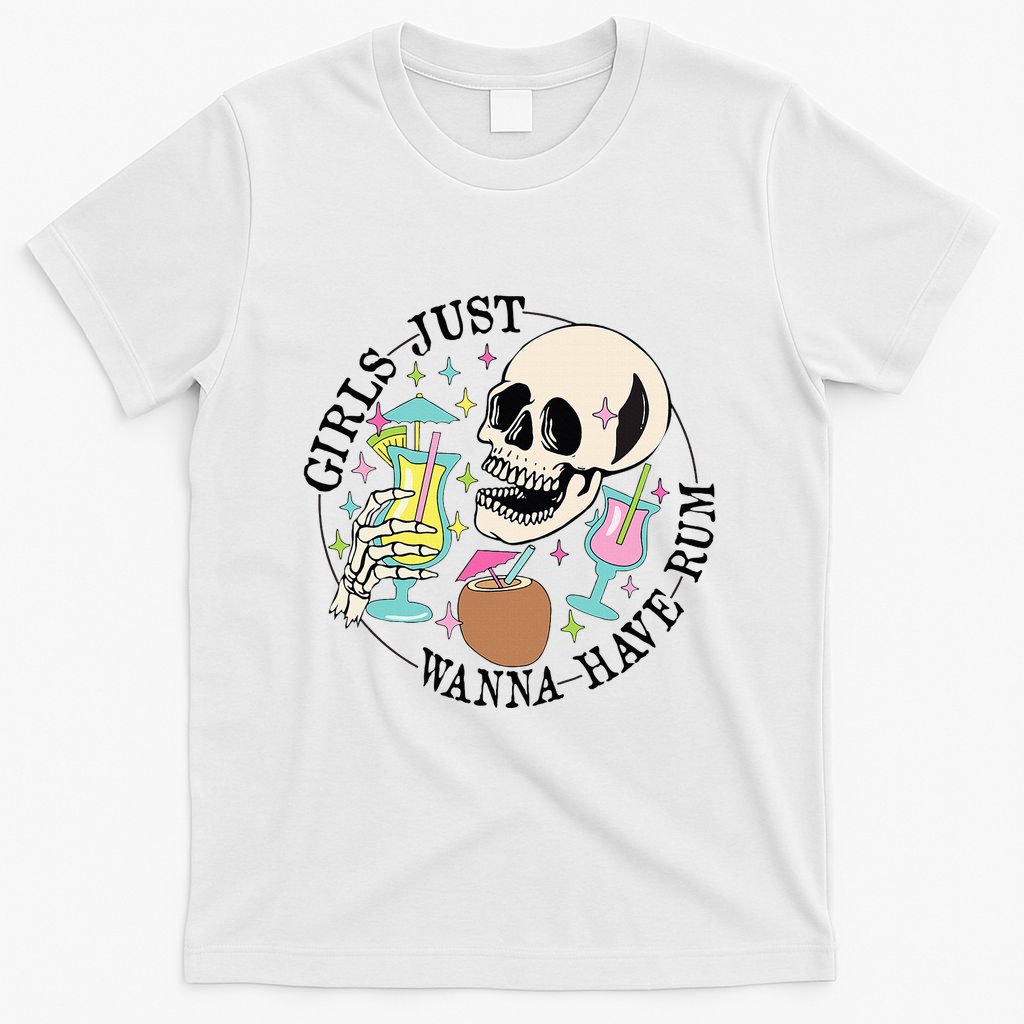 Skeleton Just Wanna Have Rum Summer Beach Party T-Shirt
