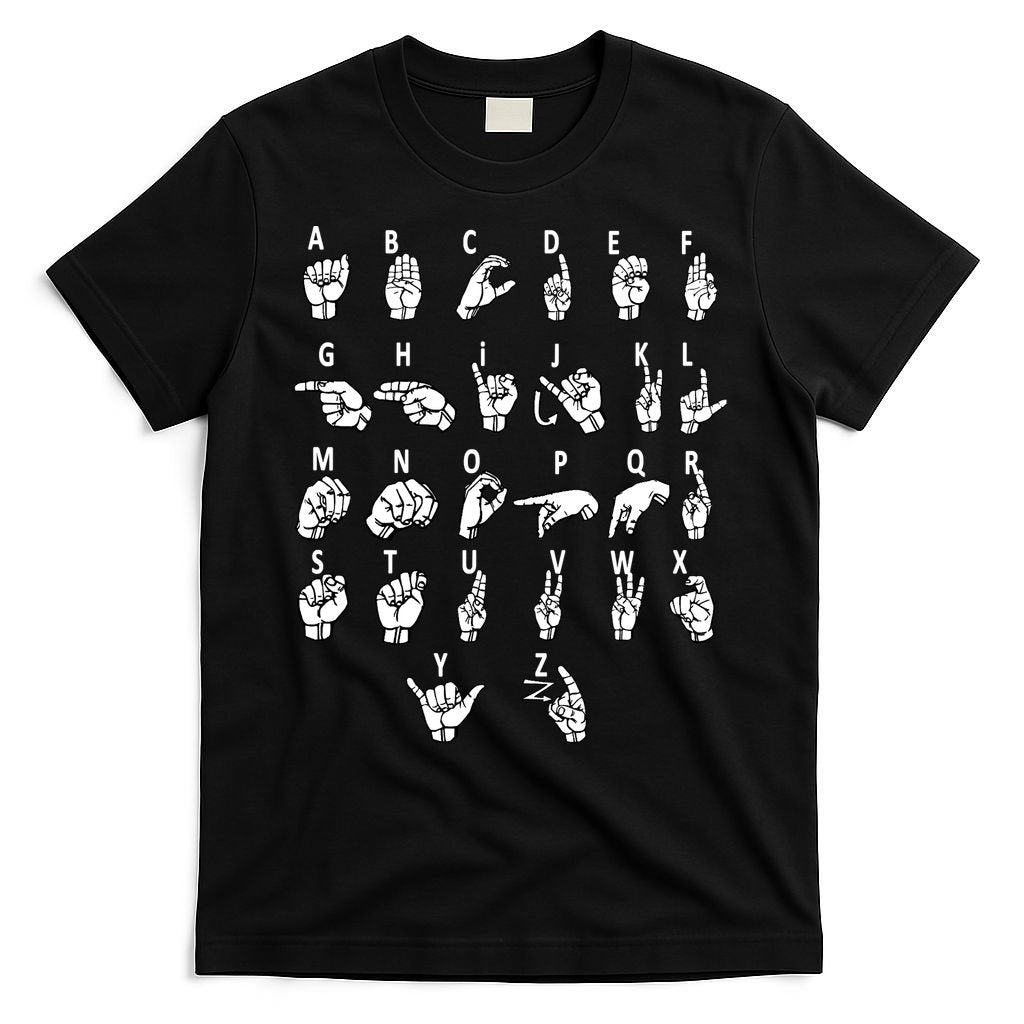 Sign Language Alphabet For ASL Interpreter Deaf Teacher Stud T-Shirt