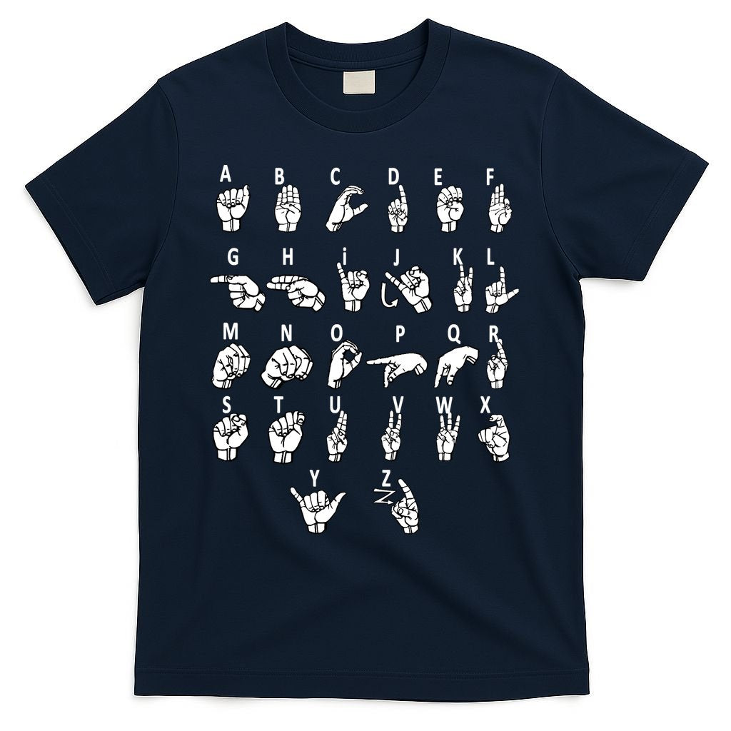 Sign Language Alphabet For ASL Interpreter Deaf Teacher Stud T-Shirt