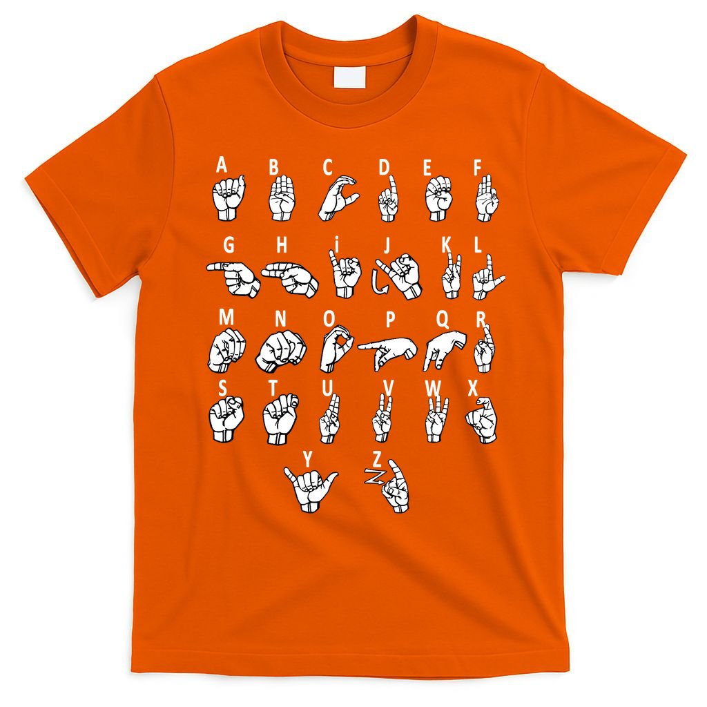 Sign Language Alphabet For ASL Interpreter Deaf Teacher Stud T-Shirt