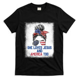 She Loves Jesus And America Too 4th Of July Christian Lover T-Shirt