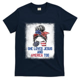 She Loves Jesus And America Too 4th Of July Christian Lover T-Shirt