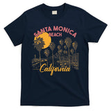 Santa Monica Beach California Summer Sunset Retro T-Shirt